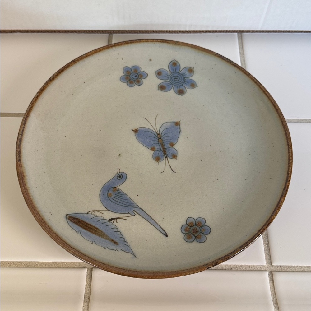 Ken Edwards Mexican TONALA POTTERY El Palomar 10” plate #9 🐈‍⬛